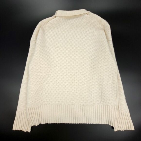 Everlane The Honeycomb Funnel Neck in Wool Cashmere Bone Minimal Quiet Luxury - Picture 5 of 9